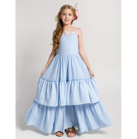 Summer Princess Flower Girls Party Dress Baby Kids Wedding Elegant Dresses Vestidos Children Clothing for 4 6 8 10 12 Years