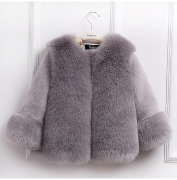 Baby Girls Faux Fur Coat Winter Children Girls Long Sleeve Christmas Jacket Warm Kids Girls Snow Coat Girls Outerwear Clothing