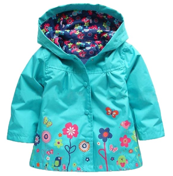 Baby Girls Flower Spring Autumn Jacket Coat Outerwear Children Kids Windbreaker Hoody Toddler Raincoat Clothing Bebes Outwear