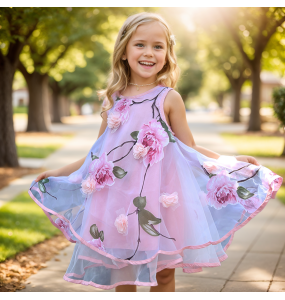 Bohemian Summer Girls Flower Dress Kids Girl Beach Dresses Chiffon Kids Dresses Floral Teenager Girls Clothes 6 8 10 12 14 Year