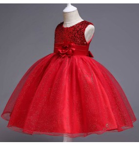 Baby Girls Sequins Flower Party Tutu Dress Clothes Children Girls Wedding Birthday Dress Clothing Infant Kids Christmas Costume