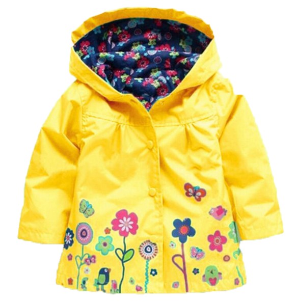 Baby Girls Flower Spring Autumn Jacket Coat Outerwear Children Kids Windbreaker Hoody Toddler Raincoat Clothing Bebes Outwear