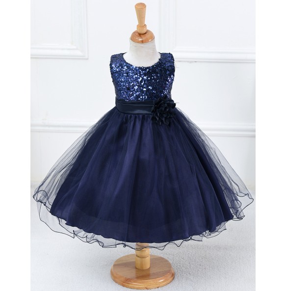 Baby Girls Sequins Flower Party Tutu Dress Clothes Children Girls Wedding Birthday Dress Clothing Infant Kids Christmas Costume