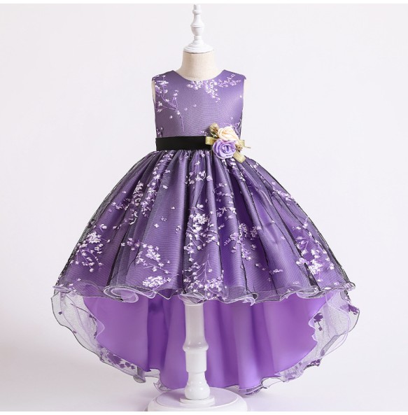 Baby Girls Flower Princess Ball Gown Party Tutu Trailing Dress For Brithday Wedding Kids Christmas Dresses Children Clothing