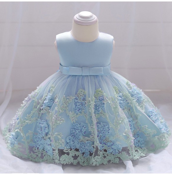 Baby Girl Frist Birthday Baptism Dresses Kids Lace Flower Dress for Little Girls Party Wedding Toddler Infant Christmas Clothing