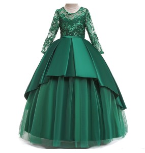 Baby Girl Princess Flower Wedding Party Dress Ball Gown Kids Dresses For 4-15 Year Toddler Children Christmas Clothing Winter