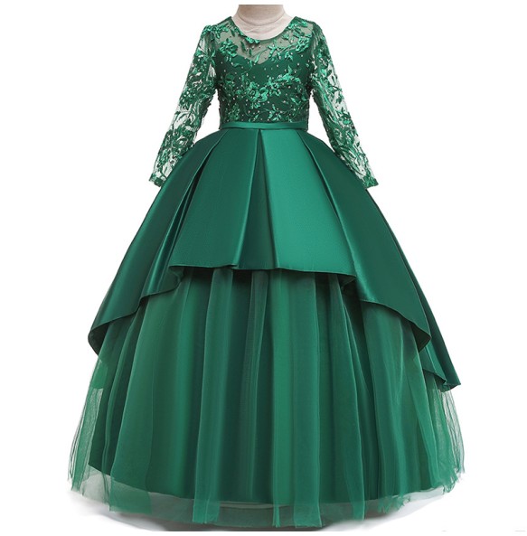 Baby Girl Princess Flower Wedding Party Dress Ball Gown Kids Dresses For 4-15 Year Toddler Children Christmas Clothing Winter