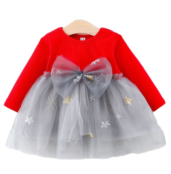 Baby Girls Spring Autumn Sweater Star Dress Infant Girl's Christmas Children Clothing Toddler Kids Dresses Clothes for 1- 6Years