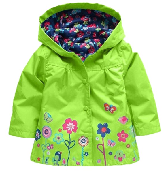 Baby Girls Flower Spring Autumn Jacket Coat Outerwear Children Kids Windbreaker Hoody Toddler Raincoat Clothing Bebes Outwear