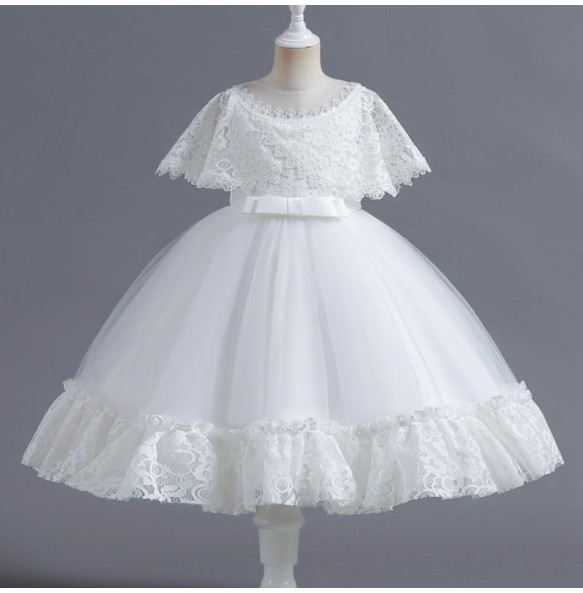 Summer New Children's Dress Mesh Lace Princess Dress Wedding Flower Children Piano Competition Performance Dress