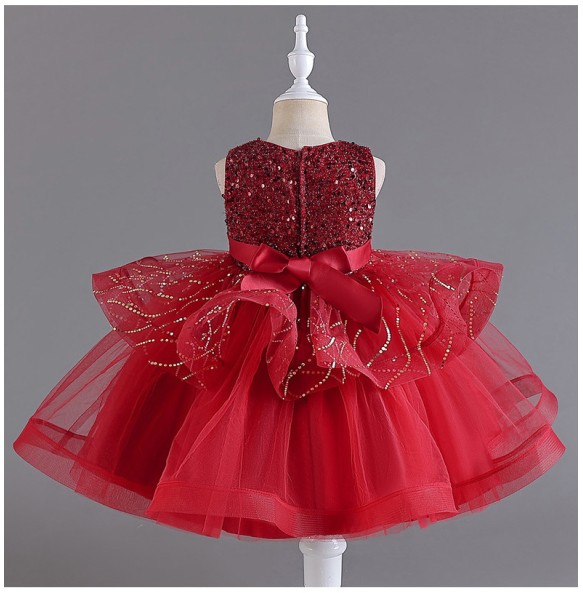 Flower Baby Girls Princess Sequins Wedding Christmas Party Tutu Dress Children Kids Elegant Vestidos Clothes for 2 4 6 8 10Years