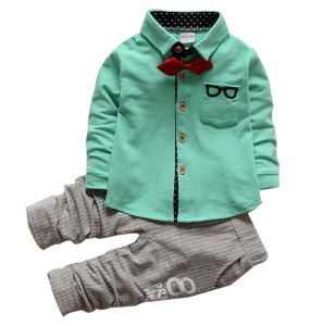 Toddler Boys Gentleman Clothes Set Kids Top T Shirt Blouse Stripe Pants Children Clothing Set Infant Birthday Christmas Costumes