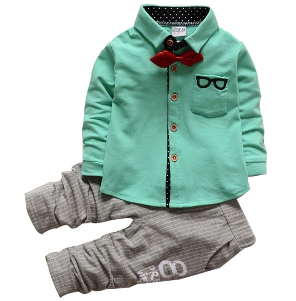 Toddler Boys Gentleman Clothes Set Kids Top T Shirt Blouse Stripe Pants Children Clothing Set Infant Birthday Christmas Costumes