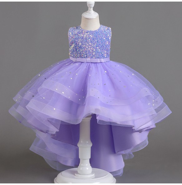 New Flower Princess Sequins Baby Wedding Christmas Party Tail Dress Birthday Party Wedding Flower Girl Sweet and Cute Dress