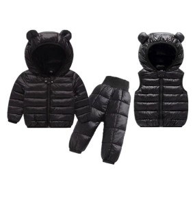 Toddler Winter Baby Girls Boys Clothing Sets Warm Faux Down Jacket Clothes Sets Children Kids Snowsuit Coats Vest Pants Overalls