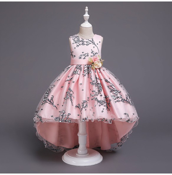 Baby Girls Flower Princess Ball Gown Party Tutu Trailing Dress For Brithday Wedding Kids Christmas Dresses Children Clothing