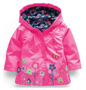 Baby Girls Flower Spring Autumn Jacket Coat Outerwear Children Kids Windbreaker Hoody Toddler Raincoat Clothing Bebes Outwear