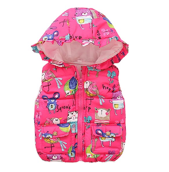 Children Vests For Girls Toddler Kids Hooded Vest Christmas Thin Soft Jacket Coat Autumn Winter Baby Girl Waistcoat Outerwear