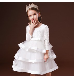 Kids Christmas Eve Girls Wedding Flower Dresses Princess Autumn Costume Elegant Party Pageant Formal Gown For Teen 3-12 Years