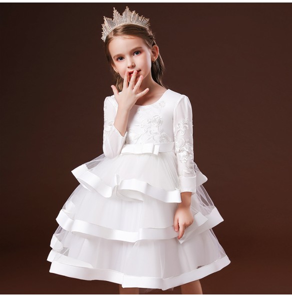 Kids Christmas Eve Girls Wedding Flower Dresses Princess Autumn Costume Elegant Party Pageant Formal Gown For Teen 3-12 Years