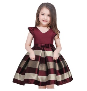 Baby Girls Striped Dress For Girls Formal Wedding Party Dresses Kids Princess Christmas Dress Costume Children Girls Clothing