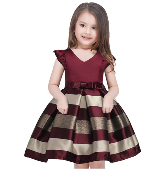 Baby Girls Striped Dress For Girls Formal Wedding Party Dresses Kids Princess Christmas Dress Costume Children Girls Clothing