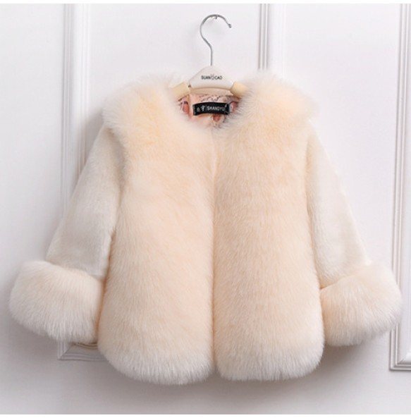 Baby Girls Faux Fur Coat Winter Children Girls Long Sleeve Christmas Jacket Warm Kids Girls Snow Coat Girls Outerwear Clothing