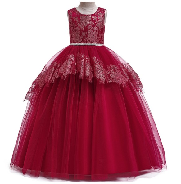 Baby Girl Princess Flower Wedding Party Dress Ball Gown Kids Dresses For 4-15 Year Toddler Children Christmas Clothing Winter