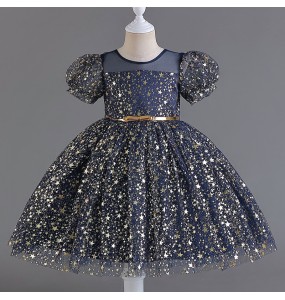 Flower Baby Girls Princess Sequins Wedding Christmas Party Tutu Dress Children Kids Elegant Vestidos