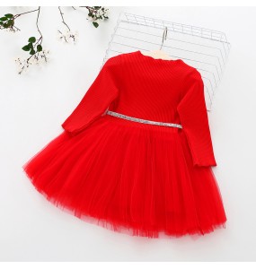 Baby Girls Spring Autumn Sweater Star Dress Infant Girl's Christmas Children Clothing Toddler Kids Dresses Clothes for 1- 6Years