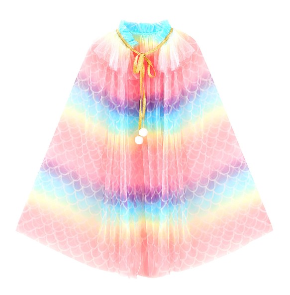 Christmas Halloween Girls Cloak Outerwear One Size Sequins Shawl Kids Coat for Birthday Party Beach Rainbow Princess Costume