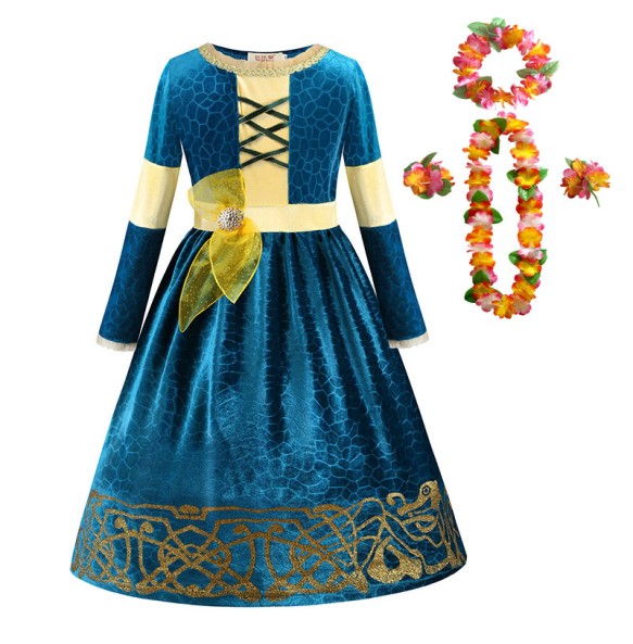 Autumn and Winter New Girl Role Play Long Sleeved Dress Halloween Party School Stage Play Princess Cosplay Dress for 2-10 Years