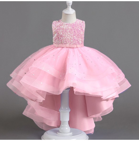 New Flower Princess Sequins Baby Wedding Christmas Party Tail Dress Birthday Party Wedding Flower Girl Sweet and Cute Dress