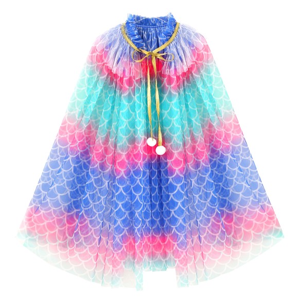 Christmas Halloween Girls Cloak Outerwear One Size Sequins Shawl Kids Coat for Birthday Party Beach Rainbow Princess Costume