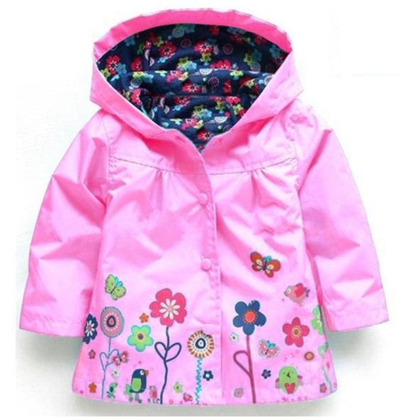 Baby Girls Flower Spring Autumn Jacket Coat Outerwear Children Kids Windbreaker Hoody Toddler Raincoat Clothing Bebes Outwear