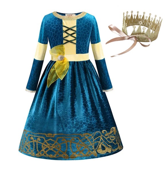 Autumn and Winter New Girl Role Play Long Sleeved Dress Halloween Party School Stage Play Princess Cosplay Dress for 2-10 Years