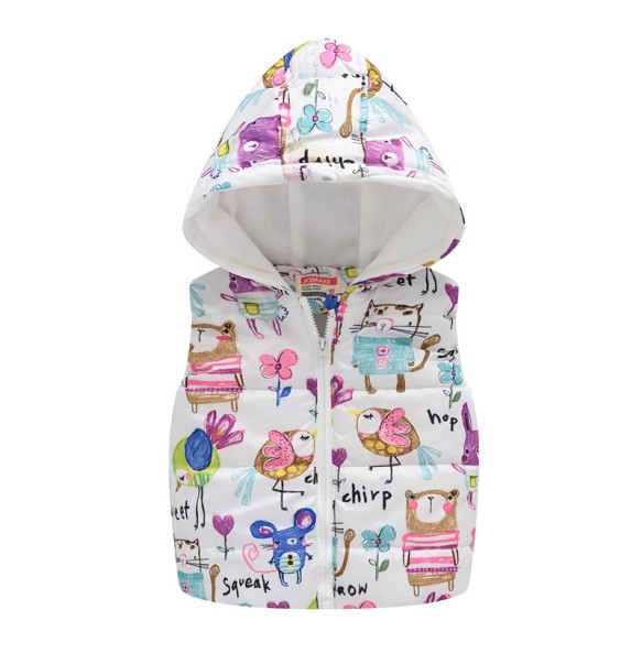 Baby Boys Girls Vest Hooded Jacket Kids Hooded Christmas Costume Clothes Children Autumn Warm Winter Waistcoat Outerwear Outfits