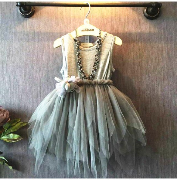 2023 New Girls Summer Flower Party Tutu Dress Baby Kids Causal Tulle Yarn Skirt for 2-6 years Children Clothing