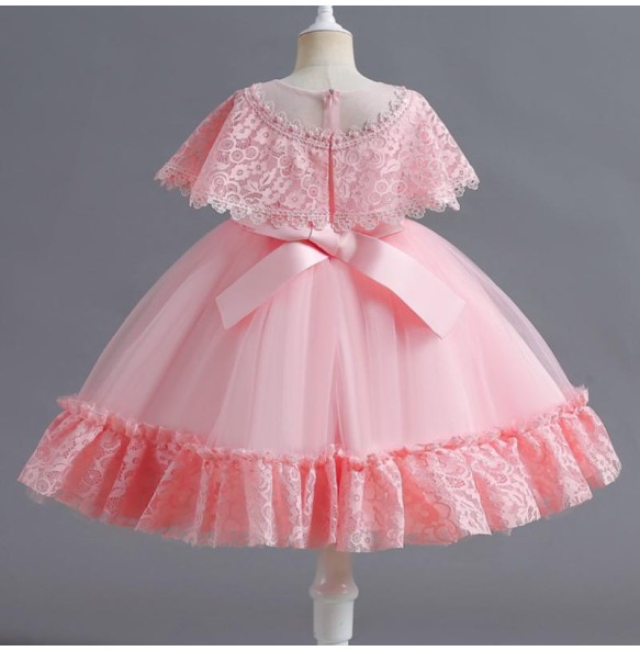 Summer New Children's Dress Mesh Lace Princess Dress Wedding Flower Children Piano Competition Performance Dress