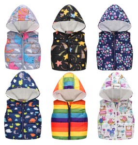 Baby Boys Girls Vest Hooded Jacket Kids Hooded Christmas Costume Clothes Children Autumn Warm Winter Waistcoat Outerwear Outfits