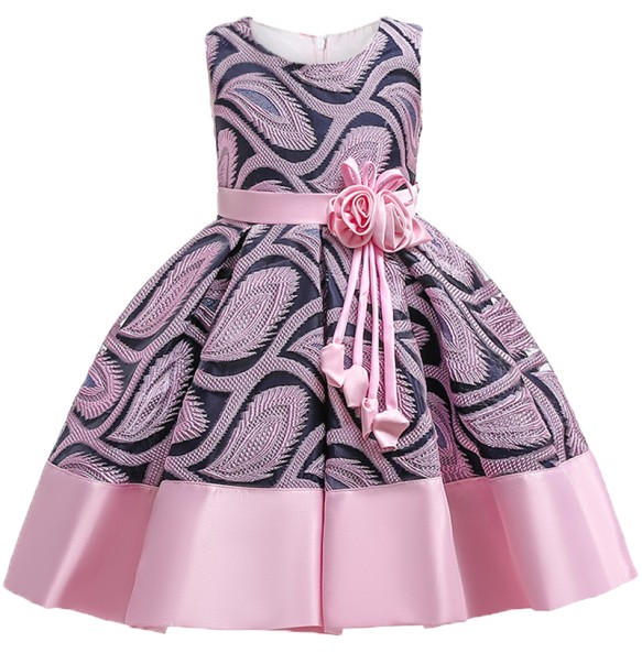 Baby Girls Christmas Flower Striped Dress For Girls Wedding Party Dresses Toddler Kids Brithday Dot Dress Children Clothing