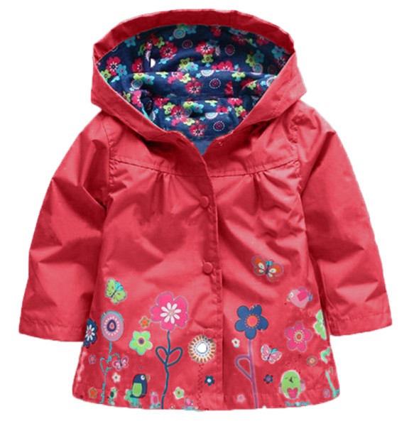 Baby Girls Flower Spring Autumn Jacket Coat Outerwear Children Kids Windbreaker Hoody Toddler Raincoat Clothing Bebes Outwear