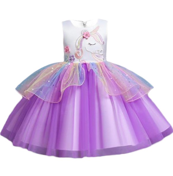 Baby Girls Rainbow Unicorn Flower Wedding Princess Party Tutu Dresses Children Kids Elegant Chirstmas Vestidos Costume Clothing