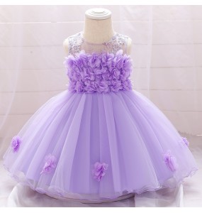 Baby Girl Frist Birthday Baptism Dresses Kids Lace Flower Dress for Little Girls Party Wedding Toddler Infant Christmas Clothing