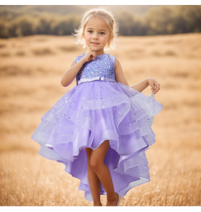 Flower Girls Princess Sequins Baby Wedding Christmas Party Trailing Dress Teenager Children Kids Elegant Vestidos for 3-15Years