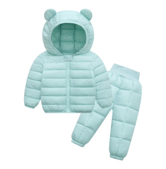 Toddler Winter Baby Girls Boys Clothing Sets Warm Faux Down Jacket Clothes Sets Children Kids Snowsuit Coats Vest Pants Overalls