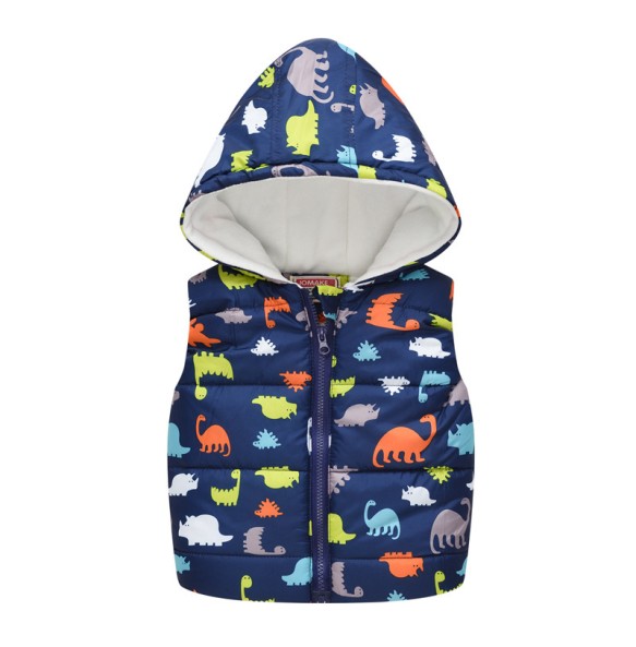 Baby Boys Girls Vest Hooded Jacket Kids Hooded Christmas Costume Clothes Children Autumn Warm Winter Waistcoat Outerwear Outfits