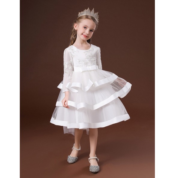 Kids Christmas Eve Girls Wedding Flower Dresses Princess Autumn Costume Elegant Party Pageant Formal Gown For Teen 3-12 Years