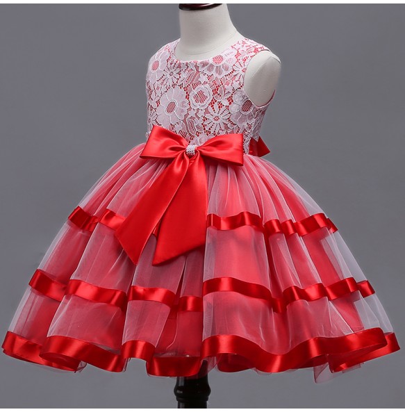 Baby Girls Dress Christmas Vestidos Costumes Princess Girl's Lace Flower Dresses Ball Gown Pageant Party Dress Children Clothing