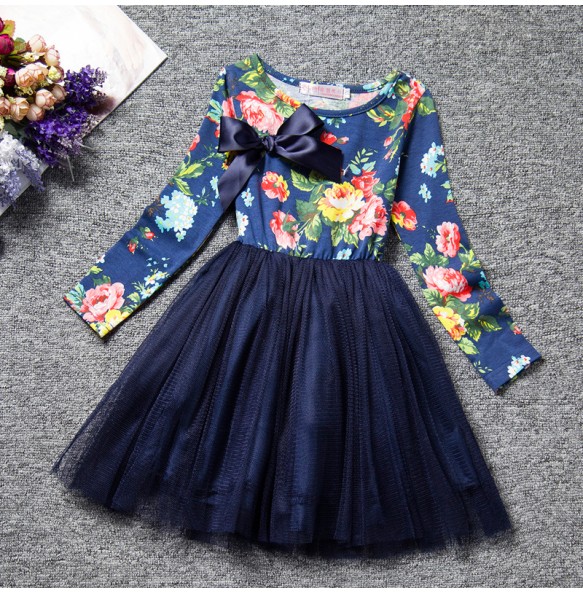 Baby Girls Unicorn Dresses Cartoon Children Lace Flower Sewater Knitted Dress Infant Kids Clothes Christmas Long Sleeve Clothing